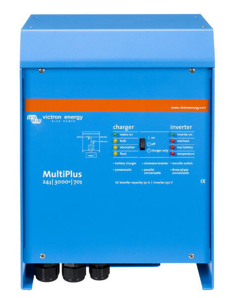 VICTRON Multiplus 24/3000/70-50 230V / VE. Bus     (PMP243021011) AC TRANSFER CAPACITY 50A